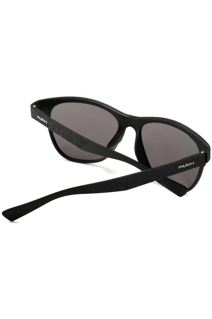 PARIM Polarized Unisex Wayfarer Sunglasses Black Frame / Grey Lenses | SKU 1021 B1 view 4