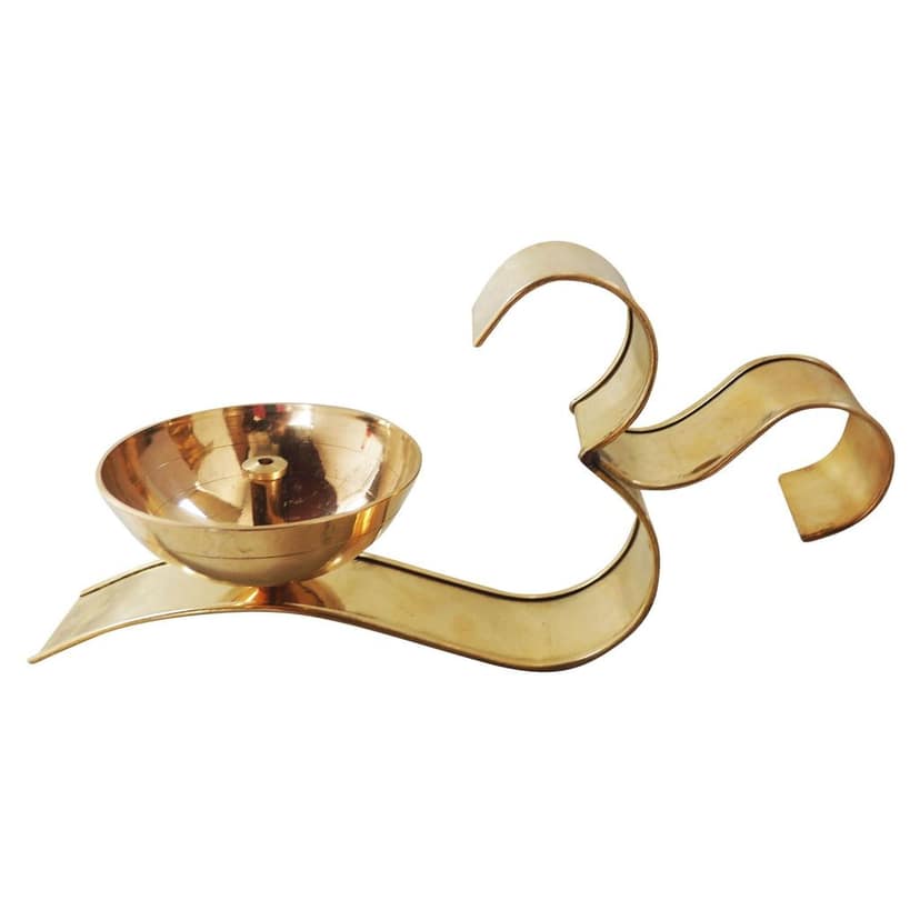 Brass Om Fancy Deepak No. 5 (ZMAS489 E) view 3
