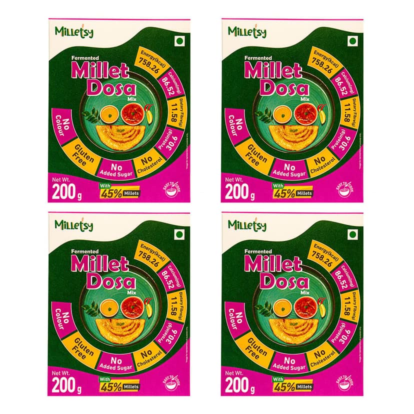 Milletsy Millet Dosa Instant Mix Pack of 4| 200 gm each