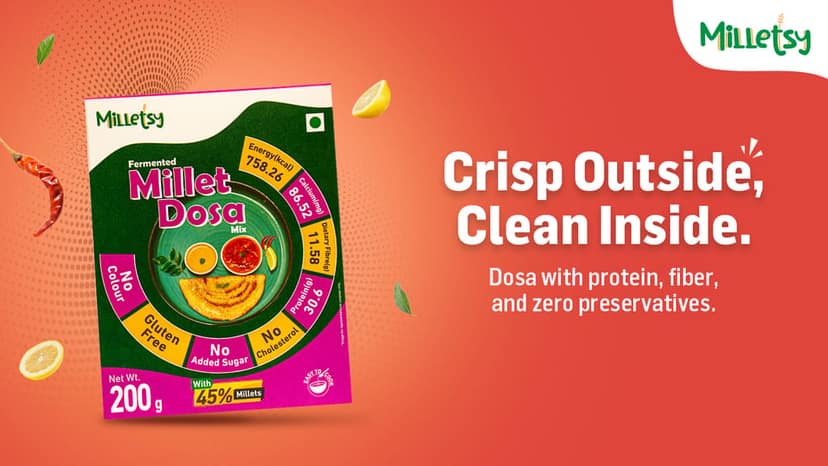Milletsy Millet Dosa Instant Mix Pack of 4| 200 gm each view 6