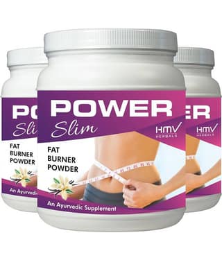 Hmv Herbals Power Slim- Herbal Weight Loss Vanilla Powder 300 Gm Pack of 3