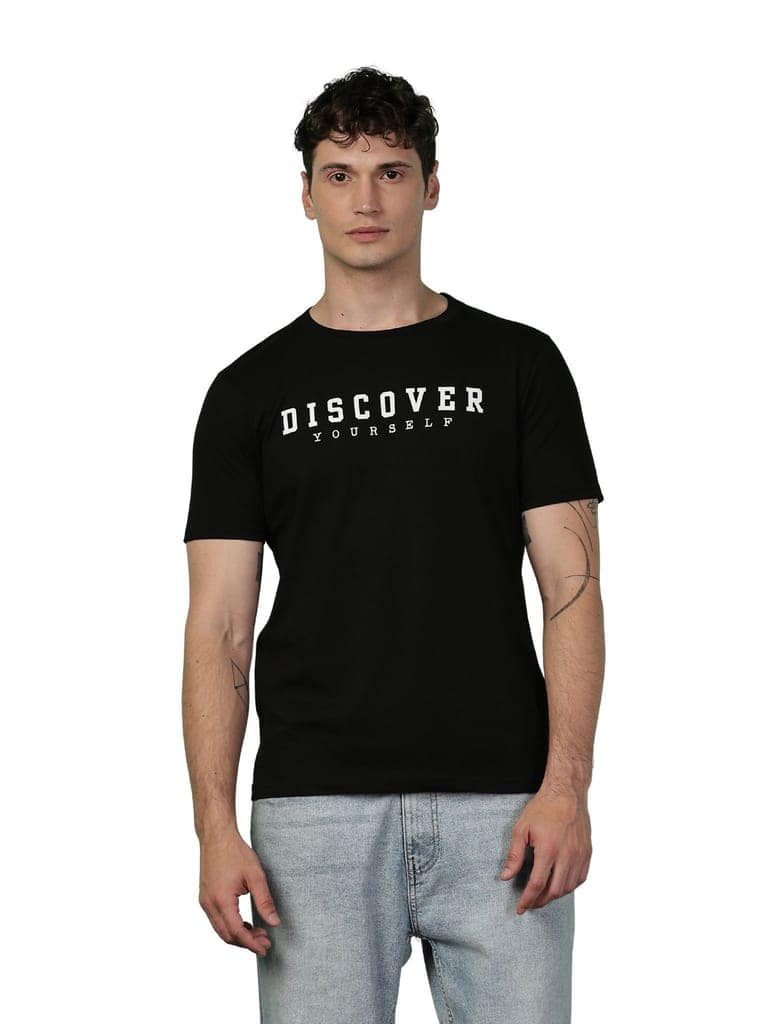 Cotton Black Discover T-Shirt