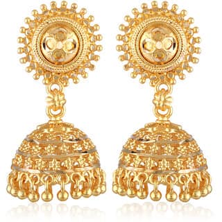 Vivastri Shimmering Bejeweled Jhumki Jhumka Earring for Women and Girls [VIVA2663ERG] view 2