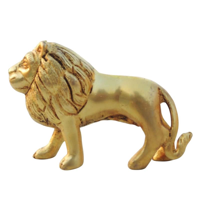 Handcrafted Brass Standing Lion Decorative Statue for Home & Office, Height : 3 Inch (ANMAS265 D) view 2