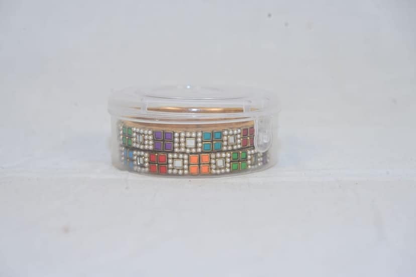 Gold Plated Multicolor Square Bangle Set
