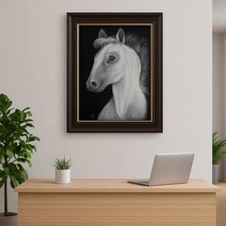 Framed Charcoal Horse Portrait Artwork – (20 cm*16 cm)