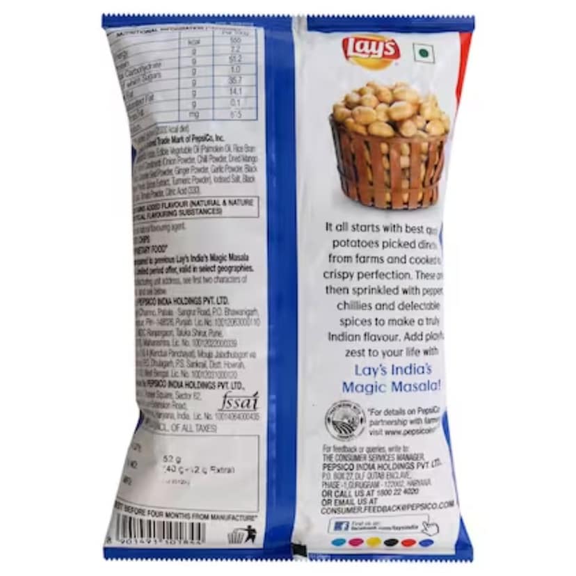 Lays India's Magic Masala Potato Chips 40 Gms view 3