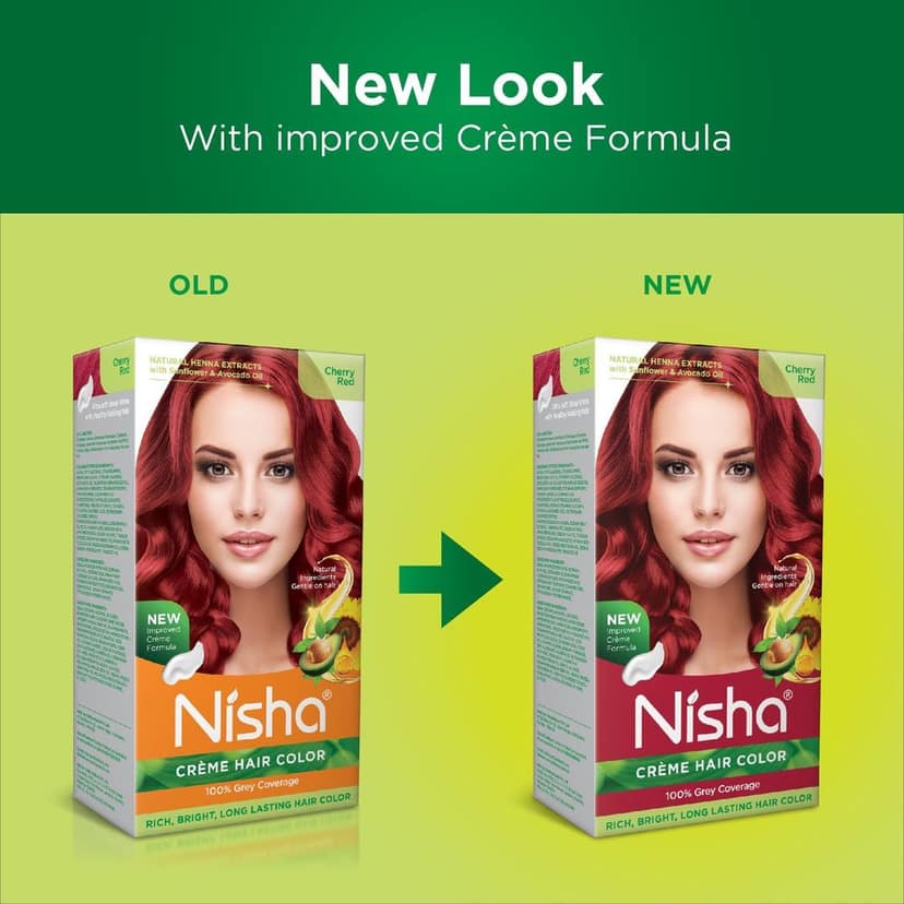 Nisha Creme Hair Color Cherry Red 120g Pack of 2, Permanent Hair Colour, 100% Grey Coverage, Long Lasting Hair Colour view 4
