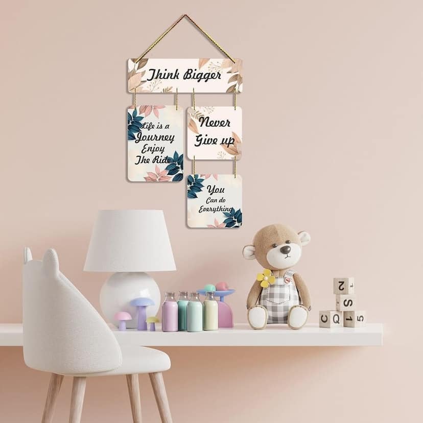 Charmor Think Bigger Decorative Wooden Wall Hanger for Living Room | Bedroom | Home Decor | Office | Gifts (WH2920) view 2