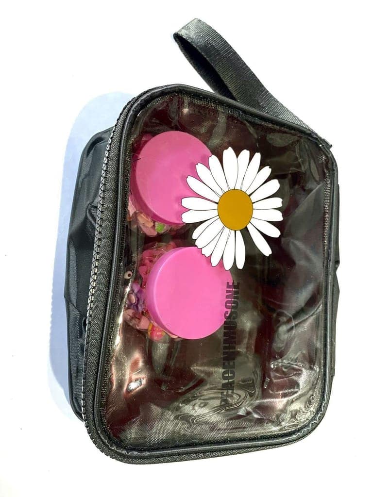 GOKULAM Makeup Travel Bag Organizer for Women and Girl Cute Cosmetic Storage Train Case Portable Large Capacity Random Color(1 pc) view 2