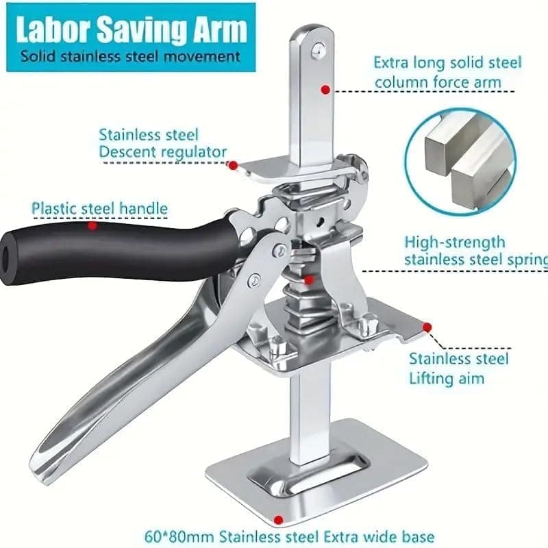 VATTU Arm Tool Lift Hand Jack Labor Saving Arm-Furniture Lift Improved Arm Hand Lifting Tool Door Panel Lifting Cabinet Jack (Pack of 1) (Design 1) view 3