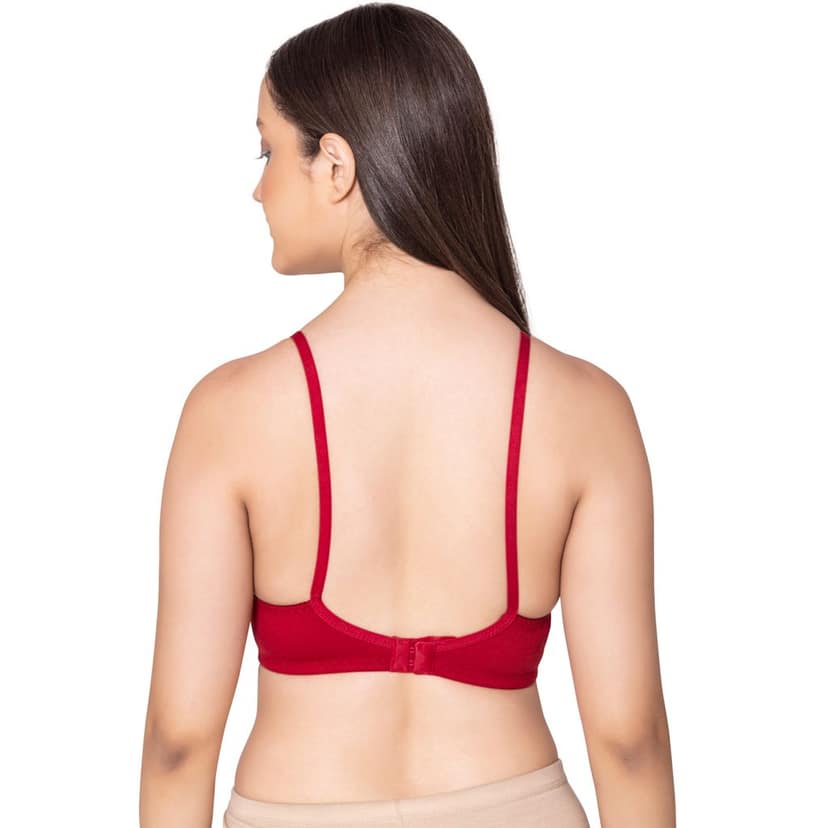Bodycare polycotton wirefree adjustable straps designer net cup non padded bra-1535BB view 3