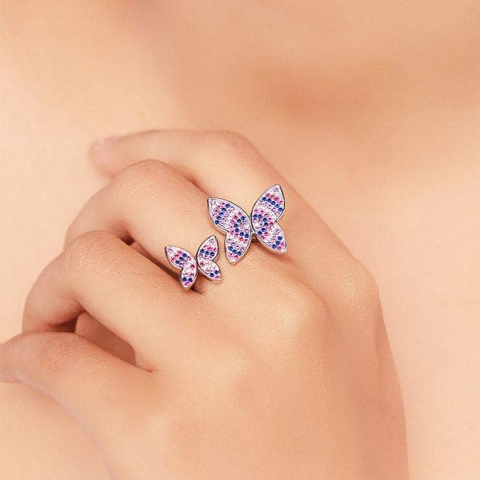 Silver Barbie Wings Ring view 2