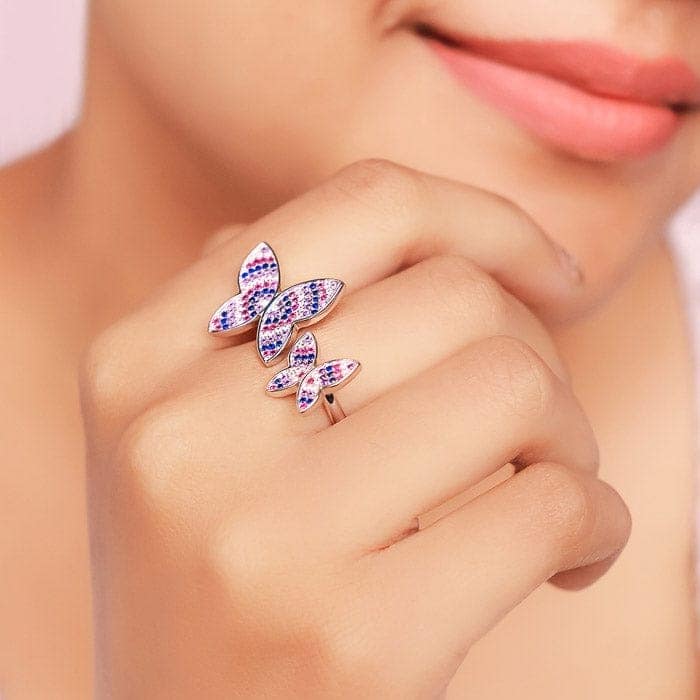 Silver Barbie Wings Ring view 3