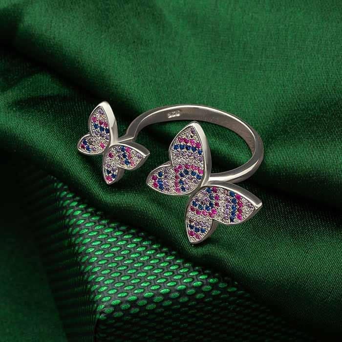 Silver Barbie Wings Ring view 4