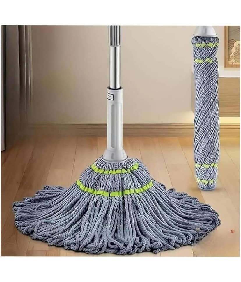 Theos Microfiber Twist Mop for Floor Cleaning, Squeeze Twist Mop Stick, Durable Dust Easy to Use Floor Cleaner, Effective for Hardwood, Tile, and Laminate