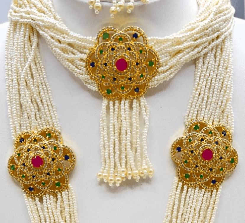 Belt Set With CZ Stones and Pearls - Signature Collection By Amit Chauhan And Sons view 3