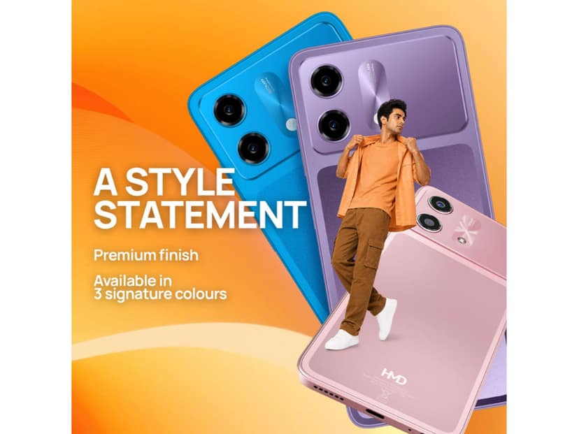 HMD Vibe 2 5G Smartphone, 4GB RAM, 128GB Storage - Peach Pink view 4
