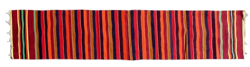 Mandhania Pure Cotton Dining Carpet/Bhojan Patti/School Patti/Satranji Multicolor Strips Dhurrie/Dari (1.5 x 14.5 FT) Pack of 4 view 4