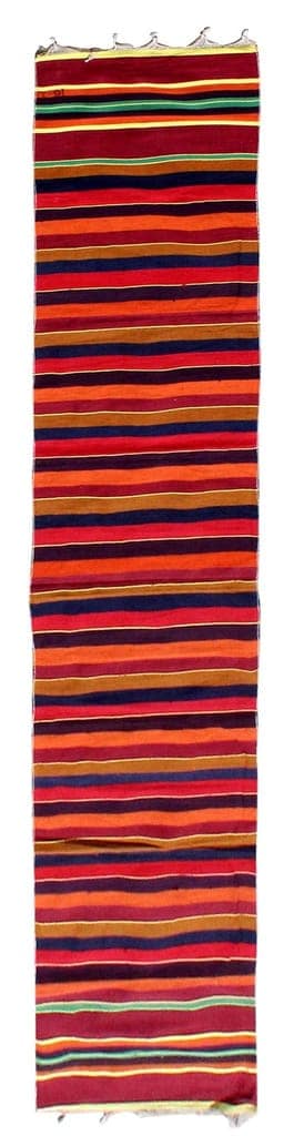 Mandhania Pure Cotton Dining Carpet/Bhojan Patti/School Patti/Satranji Multicolor Strips Dhurrie/Dari (1.5 x 14.5 FT) Pack of 4 view 5