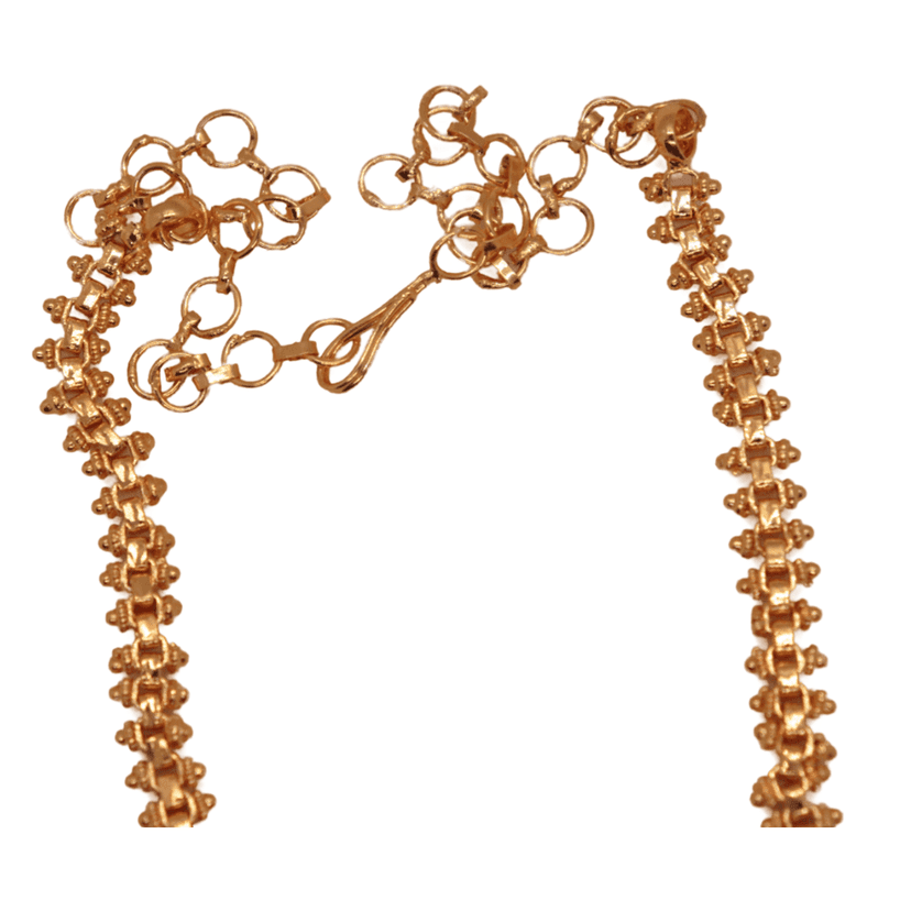 Traditional Indian Necklace Set with Cubic Zirconia Stones and Pearls for Women view 3