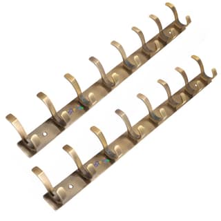 Shoptry S Type Stainless Steel Pin Cloth Hanger Wall Hooks Rail for Hanging Clothes Bathroom Wall Door for Hanging Keys,Towel Antique Color