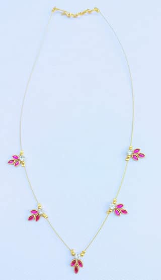 Ruby petal shape Invisible Chain