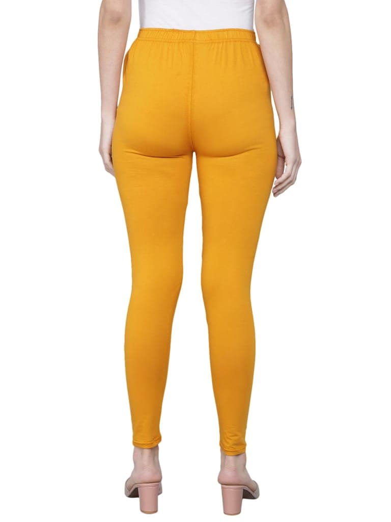 SOFT COLORS Women's Skinny Fit Ethnic Wear Ankle Length Leggings (Mustard Color)