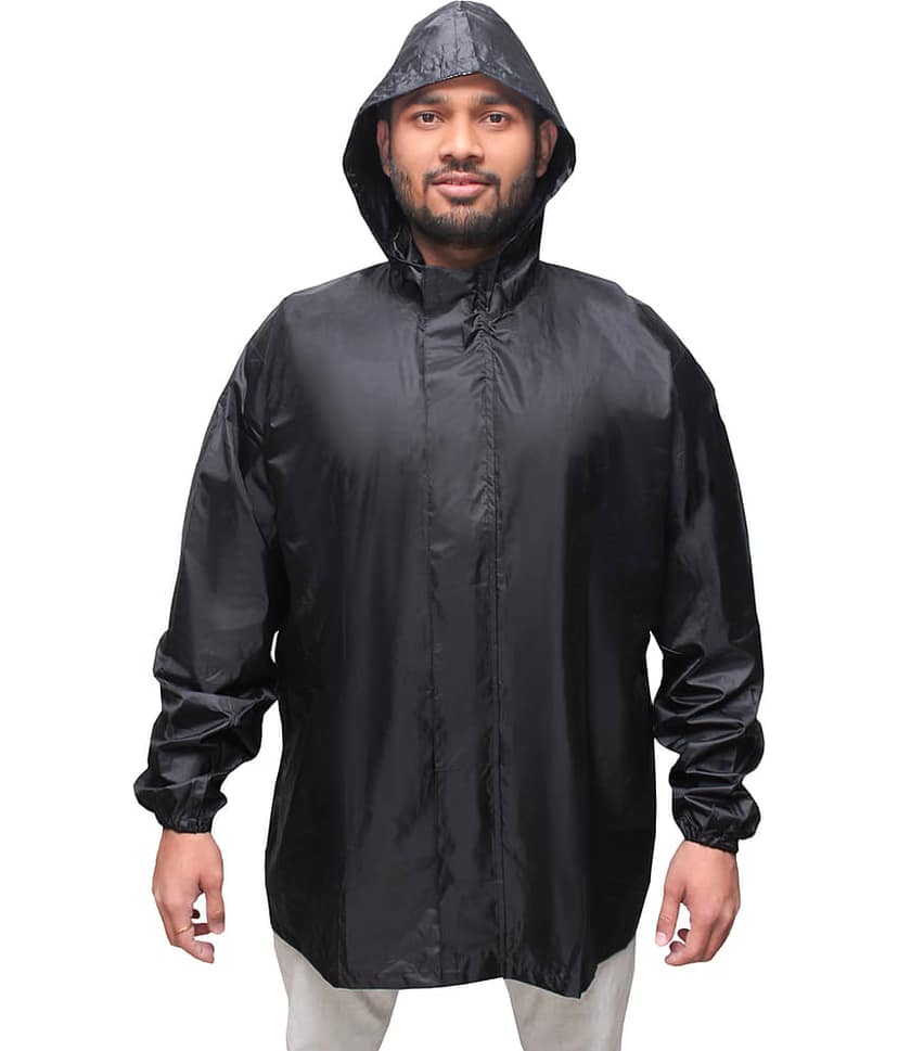 Goodluck Polyester Short Rainwear - Black
