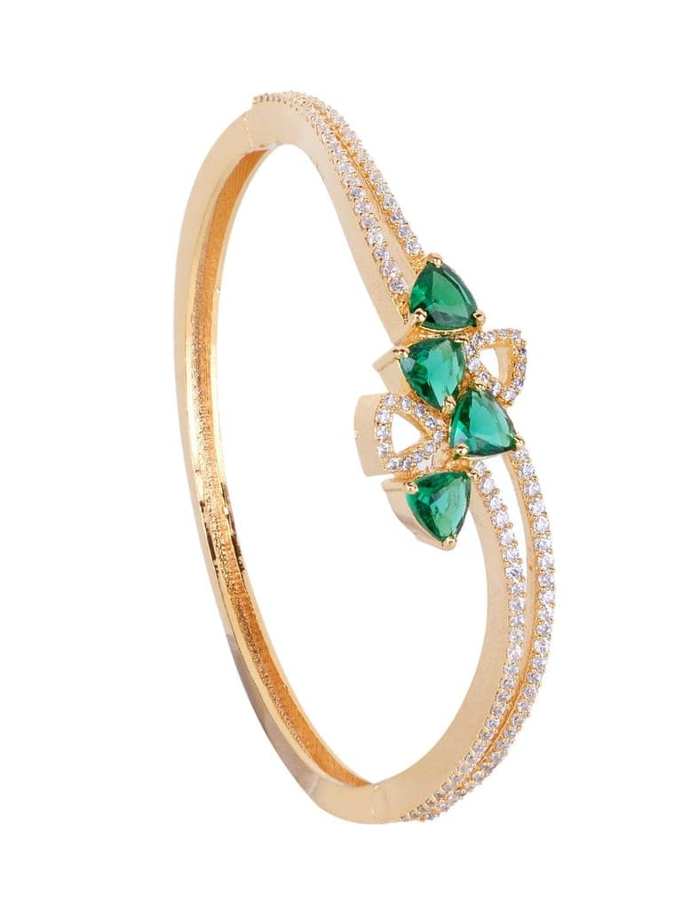 Gold plated Green AD studded handcrafted stylish Bracelet for Women & Girls view 2