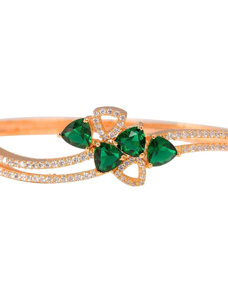 Gold plated Green AD studded handcrafted stylish Bracelet for Women & Girls view 4
