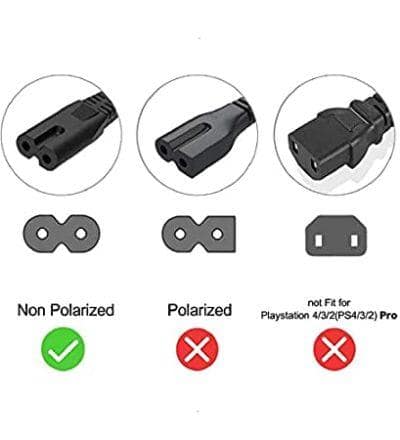 Champion 2-Pin Universal IEC C7 AC Power Cord Cable for LED TV, Laptop, PlayStation, Printer & Camera (Black) view 3