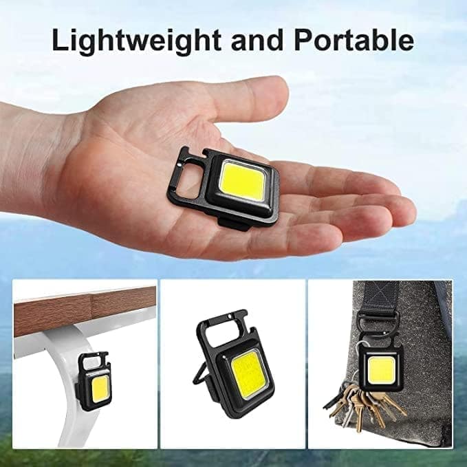 DAYBETTER� Keychain Flashlight with Bottle Opener, Magnetic Base and Folding Bracket Mini Flashlight 1000 Lumens Rechargeable LED Light Cool White with 4 Modes Multifunctional Pocket Light (Pack of 1) view 2