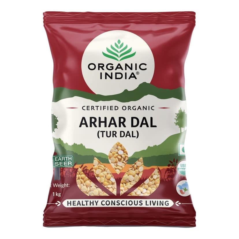 ORGANIC INDIA Hygienically Packed, Rich in Protein and Fiber, Easy to Cook, Good in Taste Arhar Dal(Tur Dal)-1Kg