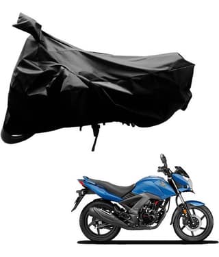 AutoRetail Dust Proof Two Wheeler Polyster Cover for Honda CB Unicorn 160 (Mirror Pocket, Black Color)