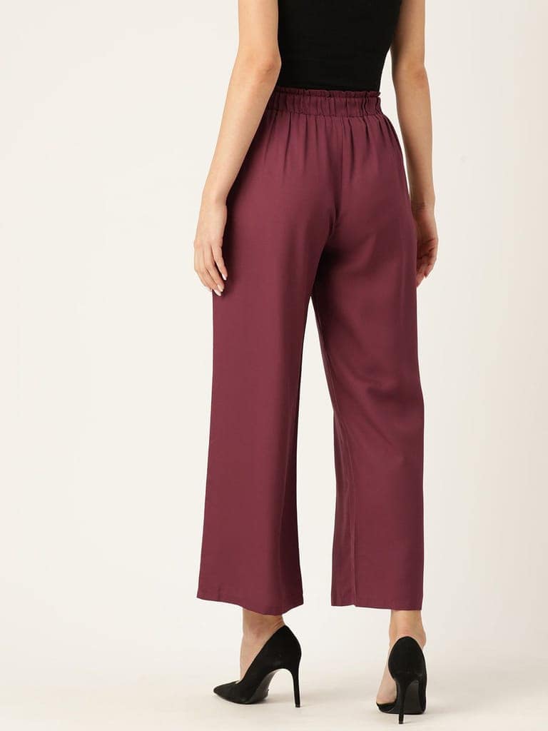 Women Relaxed Loose Fit High-Rise Parallel Trousers view 2