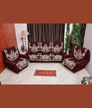 Multitex 5 Seater Cotton Sofa Cover ( Pack of 6 )