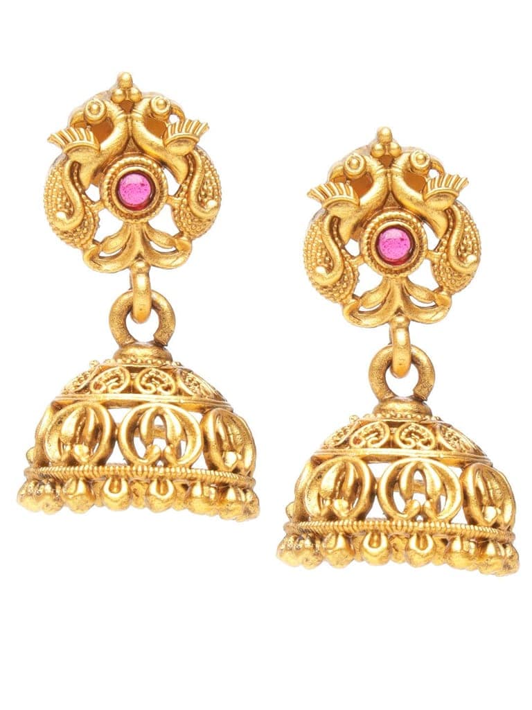 GoldPlated Peacock Motif Temple Jewellery Set view 6