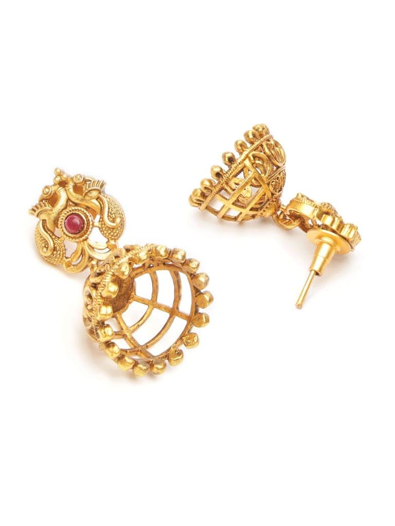 GoldPlated Peacock Motif Temple Jewellery Set view 7