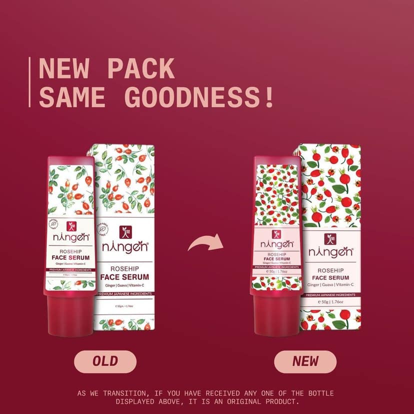Ningen Rosehip Face serum I Goodness of Ginger, Guava, Vitamin-C I Dermatologically Tested, Paraben Free I Helps Reduce Fine Lines, Improve Overall Skin Texture I 50g view 5