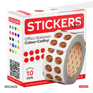 10mm - Round - Metallic - Colour Coding Stickers - Permanent Adhesive