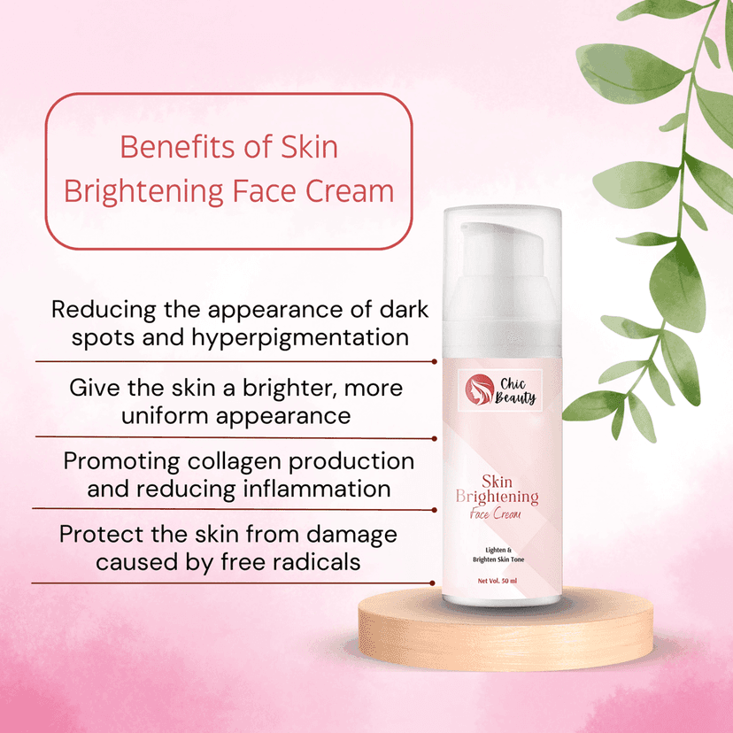 Chic Beauty Skin Brightening Combo Kit (Skin Brightening Face Cream 50ml + Skin Brightening Foaming Face Wash with Built-in Silicone Brush 150ml) view 2
