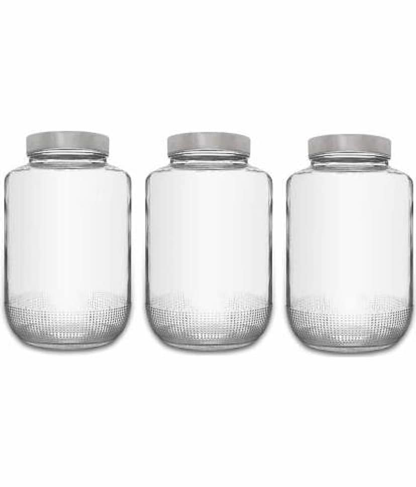 CROCO JAR Glass Transparent Spice Container ( Set of 3 )