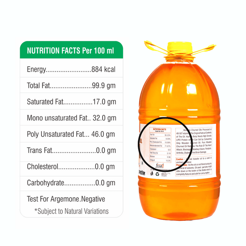 Shreekrishna Cold / Wood Pressed Organic Safflower(Kardai) Oil 5 Litre (100% Safflower Oil | Kacchi Ghani / Chekku) view 3