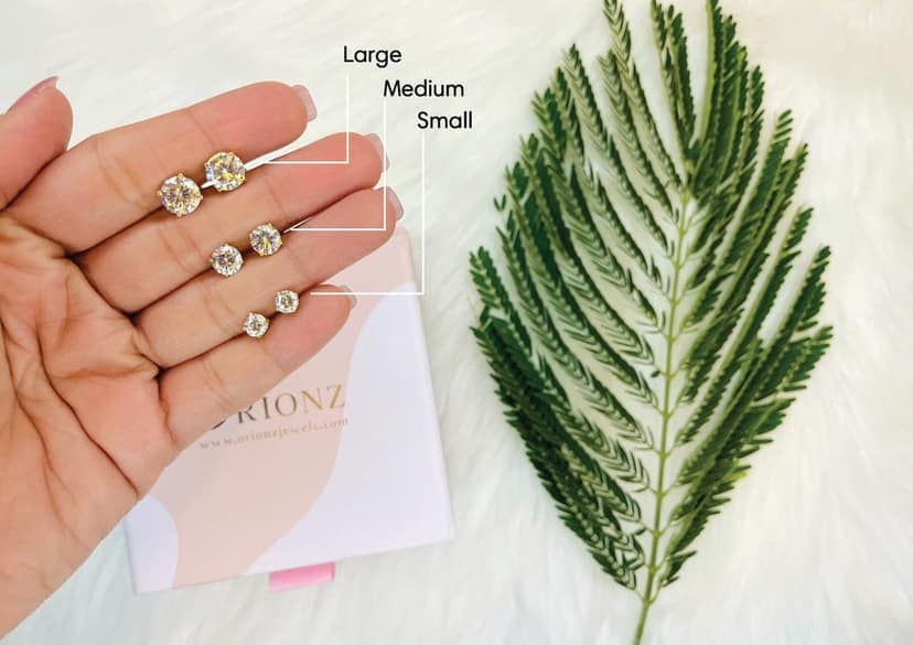 Round Solitaire Studs view 4