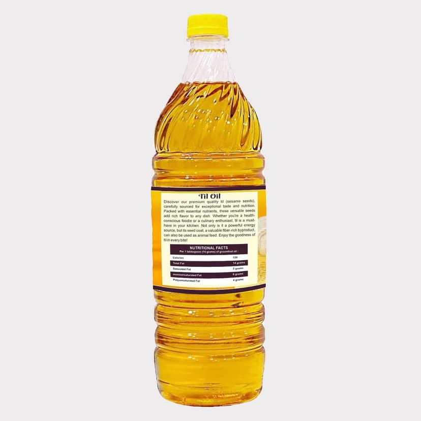 Pure Till Tail / Sesame Oil 1 Ltr by Vishwakarma – Healthy Cooking, Made by Farmers. view 3