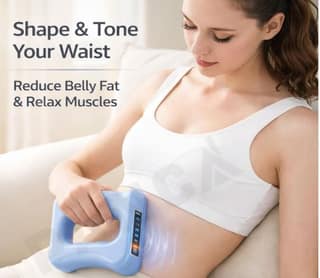Electric Belly Fat Massager Belt with Heat And Vibration Abdominal Waist Slimming Muscle Relaxation Device Portable Body Shaping Massager for Home Use