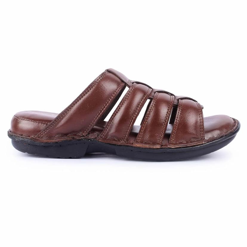 FEATHER LEATHER Men's Genuine Leather Comfortable & Fashionable Flip Flops Sandals & Slippers | Casual Indoor/Outdoor/Chappal view 10