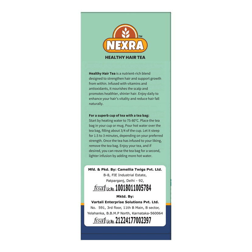 Nexra - Healthy Hair Tea - 30 Tea Bags | Nourishing Herbal Blend for Strong, Shiny, and Healthy Hair | Natural Ingredients for Hair Wellness, 60g view 2