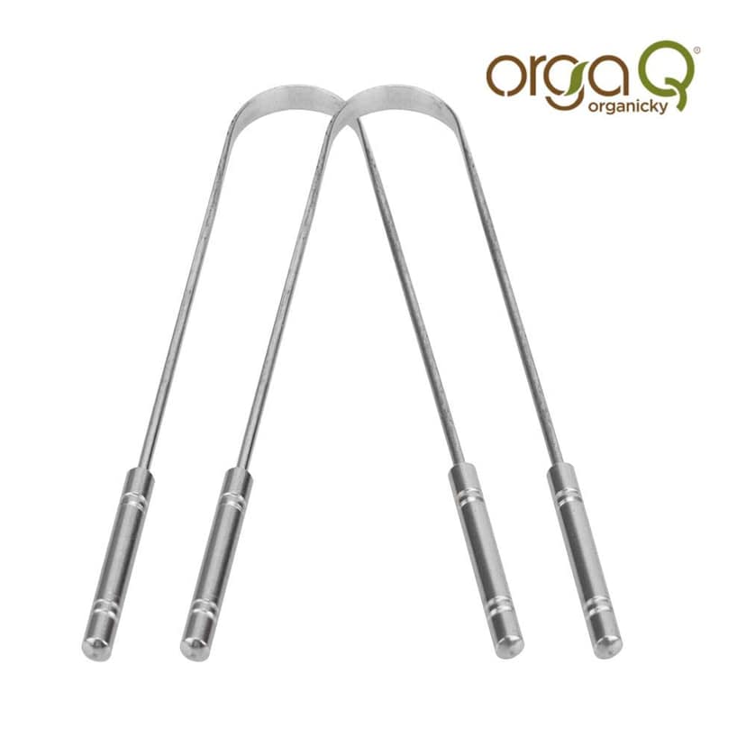 OrgaQ Organicky Natural Steel Tongue Cleaner (Scraper) for Freshens Breath | Eco Friendly (Pack of 2) view 3